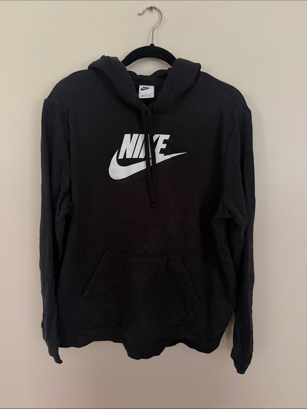 Nike Black Hoodie with White Swoosh Logo